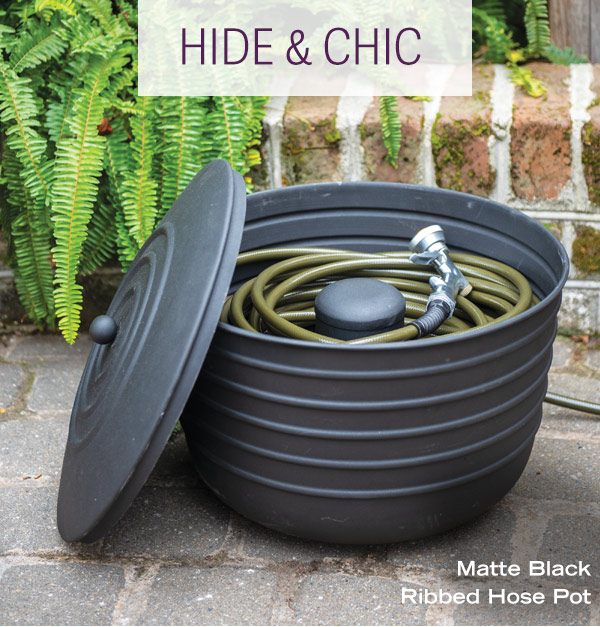 Hide & Chic - Matte Black Ribbed Hose Pot