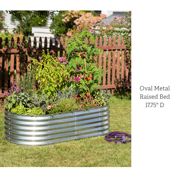 Oval Metal Raised Bed 17.5" D