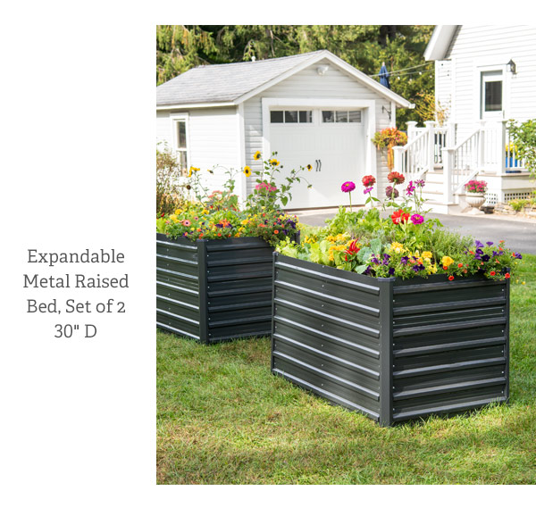 Expandable Metal Raised Bed, Set of 2 30" D