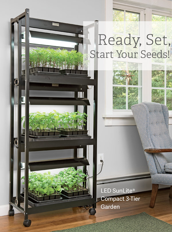 Ready, Set, Start Your Seeds! Pictured: LED Compact 3-Tier Garden