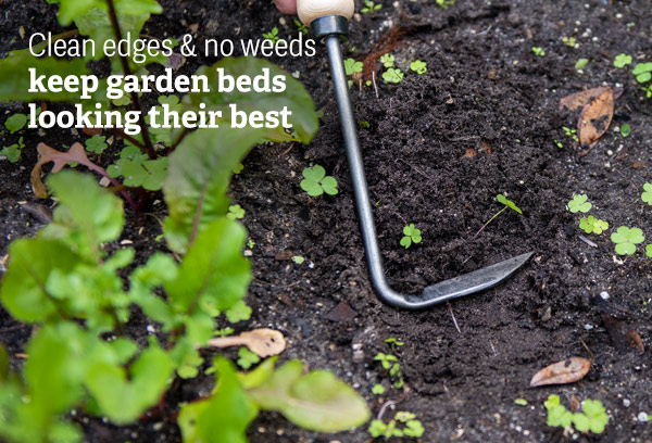 Clean edges & no weeds keep garden beds looking their best