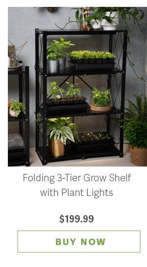 Folding 3-Tier Grow Shelf with Plant Lights - $199.99 BUY NOW