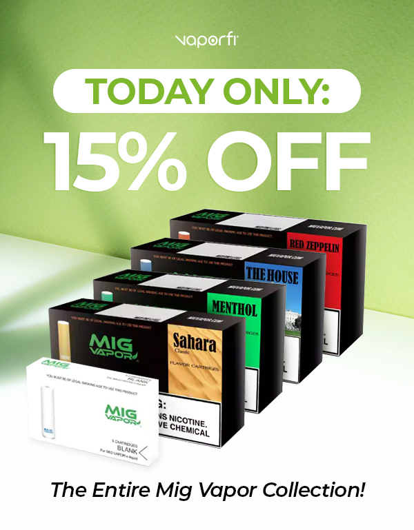 15% Off Mig Vapor Cartridges