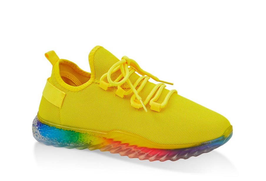 Rainbow Sole Lace Up Sneakers