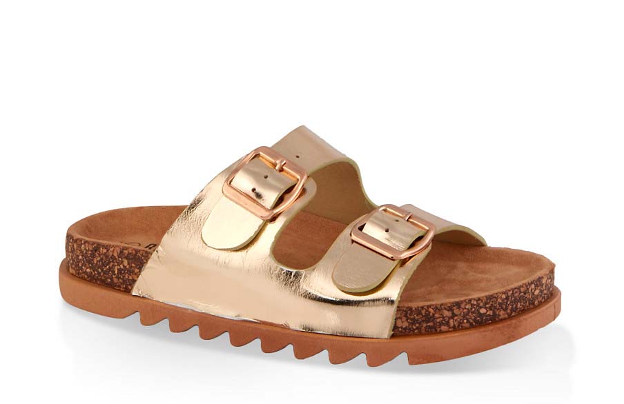 Double Band Footbed Sandals