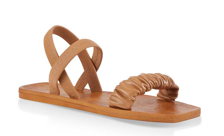 Ruched Band Ankle Strap Sandals