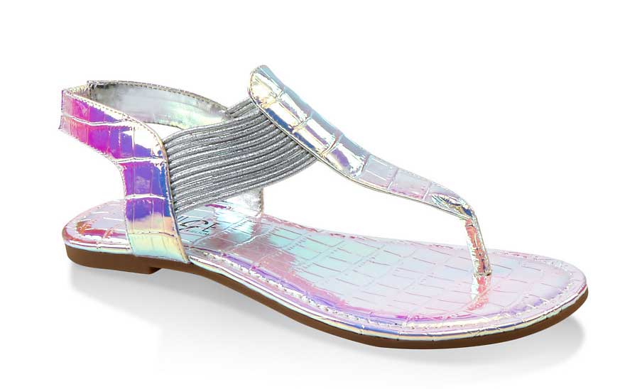 Faux Croc Thong Sandals