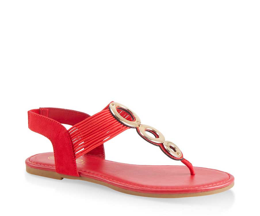 Triple Ring Corded Thong Sandals
