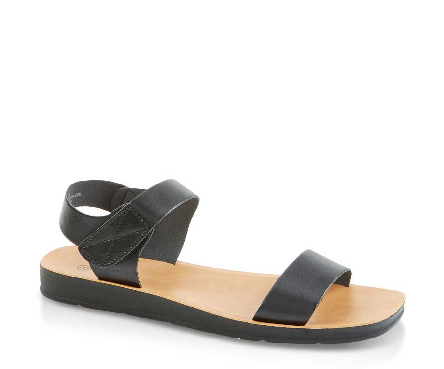 Solid Velcro Strap Sandals