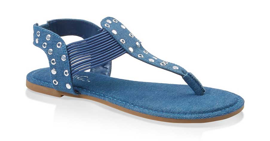 Grommet Studded Thong Sandals