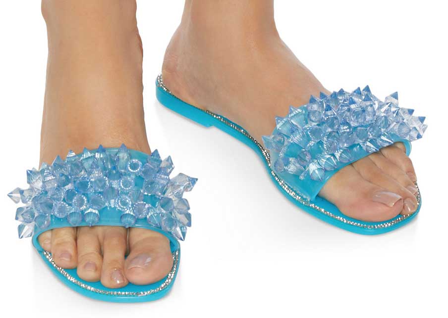 Crystal Band Jelly Slide Sandals