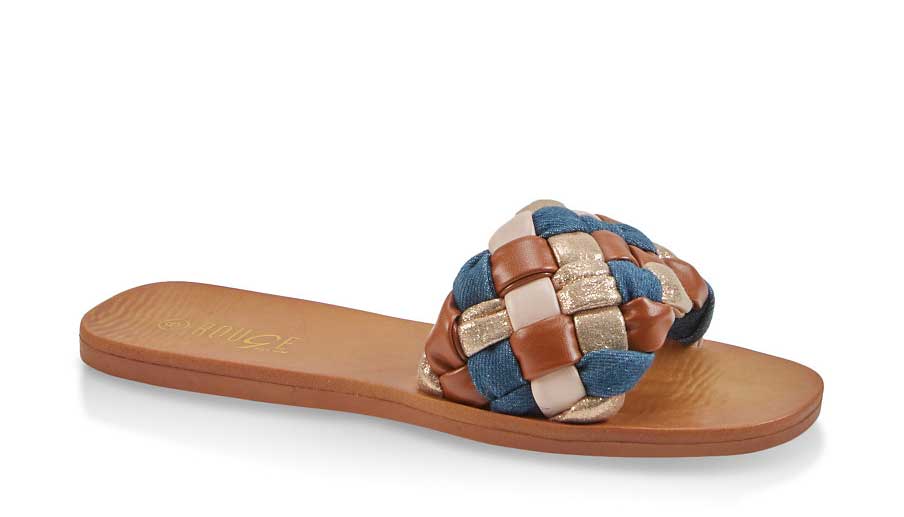 Braided Single Band Slide Sandals