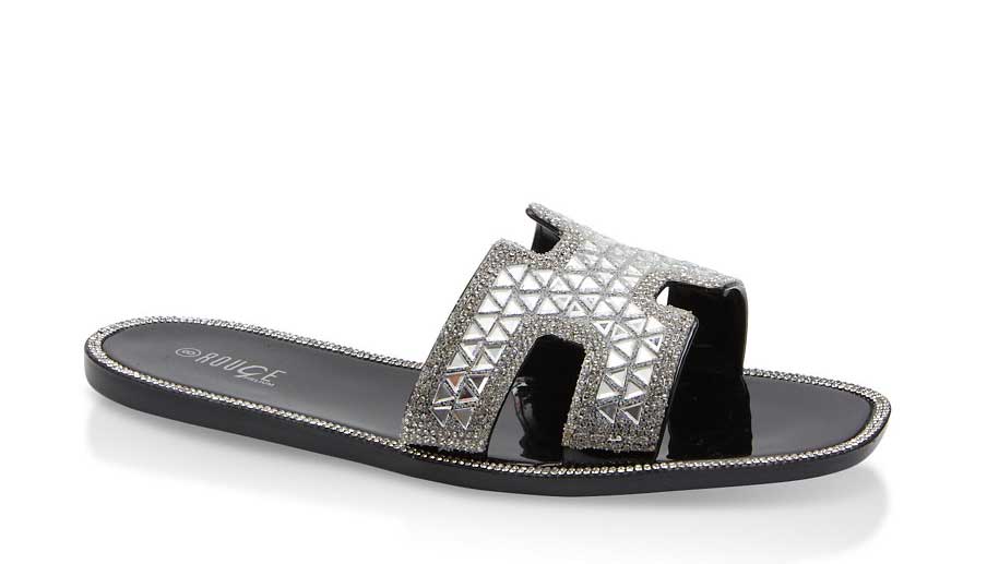 Rhinestone Studded Jelly Sandals