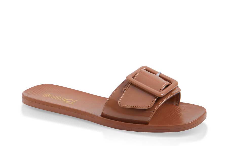 Buckle Band Slide Sandals