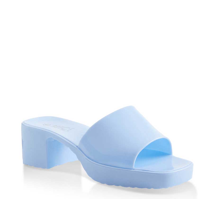 Jelly Block Heel Slide Sandals