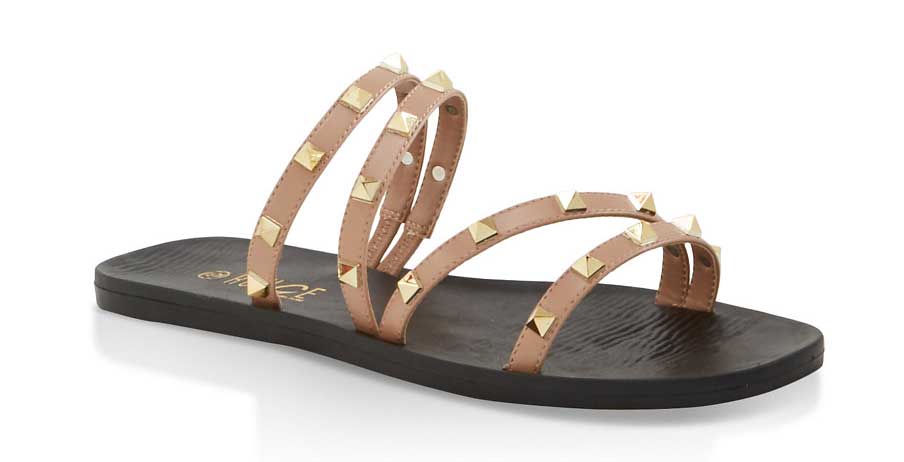 Studded Strap Slide Sandals
