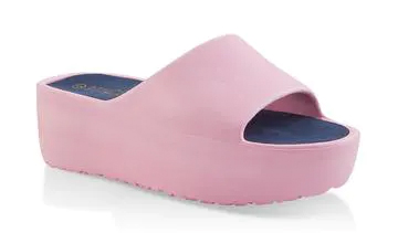 Single Band Platform Slide Sandals