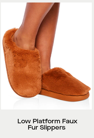 Low Platform Faux Fur Slippers