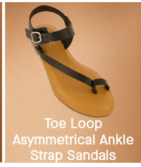Toe Loop Asymmetrical Ankle Strap Sandals