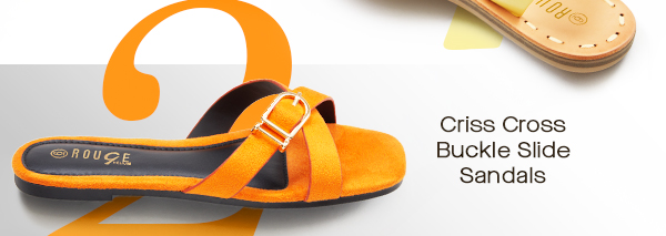 Criss Cross Buckle Slide Sandals