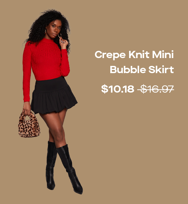 Crepe Knit Mini Bubble Skirt