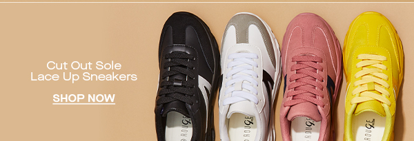 Cut Out Sole Lace Up Sneakers