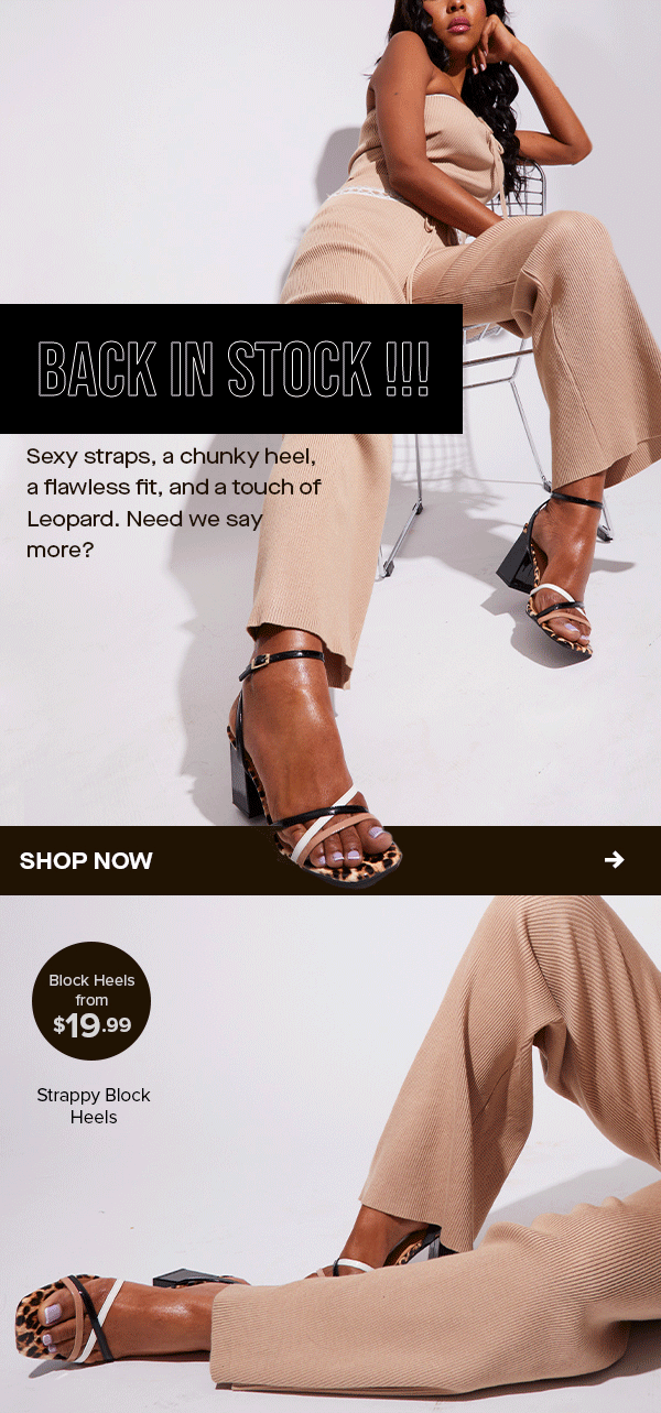 BACK IN STOCK!!! STRAPPY BLOCK HEEL SANDALS