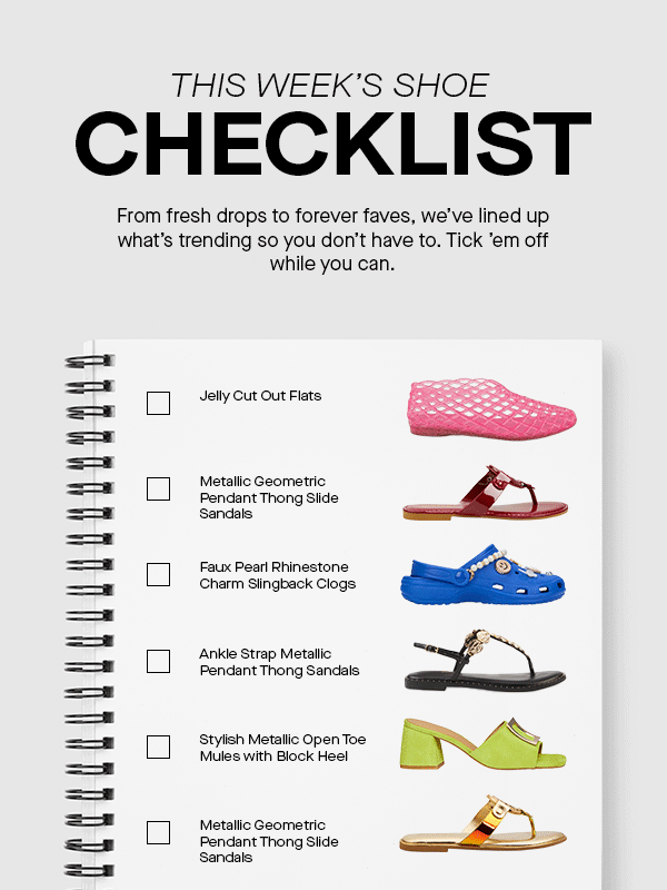 THIS WEEK'S SHOE CHECKLIST