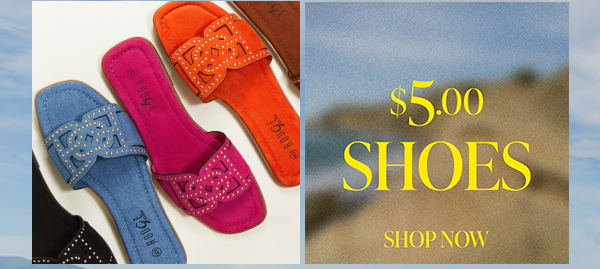 $5.00 SHOES SHOP NOW