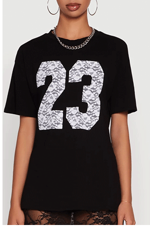Stylish 23 Crew Neck Short Sleeve Tee