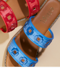 Metallic Floral Cut Out Detail Slide Sandals
