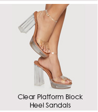 Clear Platform Block Heel Sandals