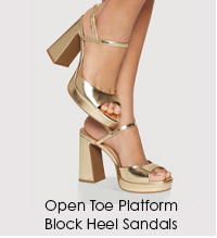 Open Toe Platform Block Heel Sandals