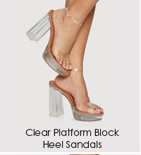 Clear Platform Block Heel Sandals