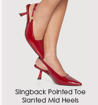 Slingback Pointed Toe Slanted Mid Heels