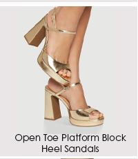 Open Toe Platform Block Heel Sandals