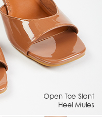 Open Toe Slant Heel Mules