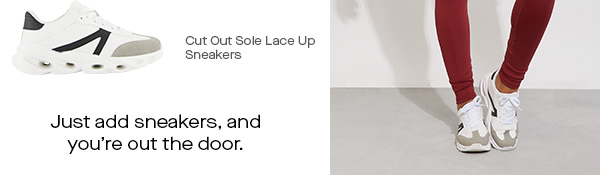 Cut Out Sole Lace Up Sneakers