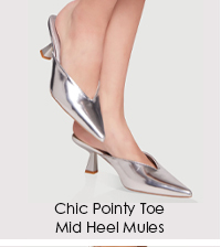 Chic Pointy Toe Mid Heel Mules