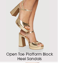 Open Toe Platform Block Heel Sandals