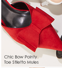 Chic Bow Pointy Toe Stiletto Mules