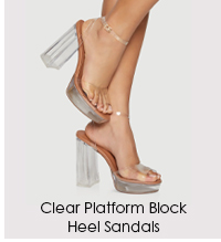 Clear Platform Block Heel Sandals