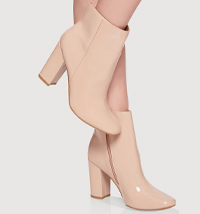 Trendy Block Heel Square Toe Booties