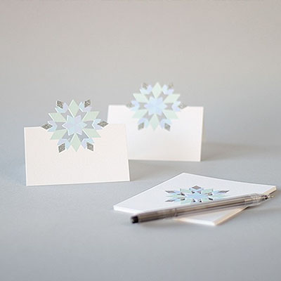 Glitter Snowflake Place Cards (Set Of 10)