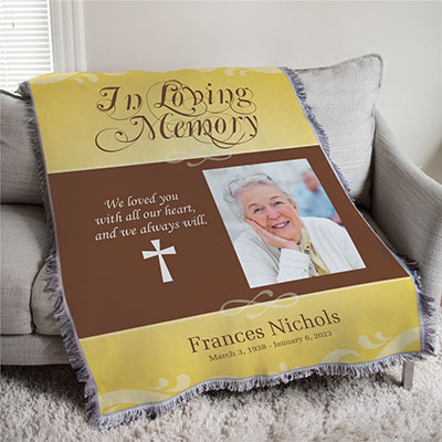 Personalized In Loving Memory Photo 50x60 Afghan Throw