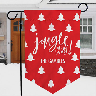 Personalized Jingle all the Way Pennant Garden Flag