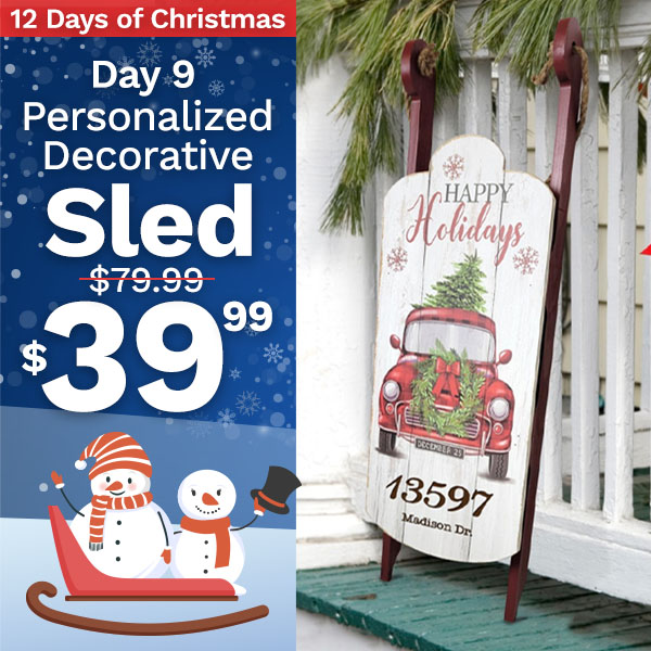 $39.99 Personalized Sled – No Code Needed