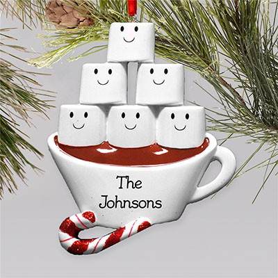 Personalized Marshmallow Family Christmas Ornament