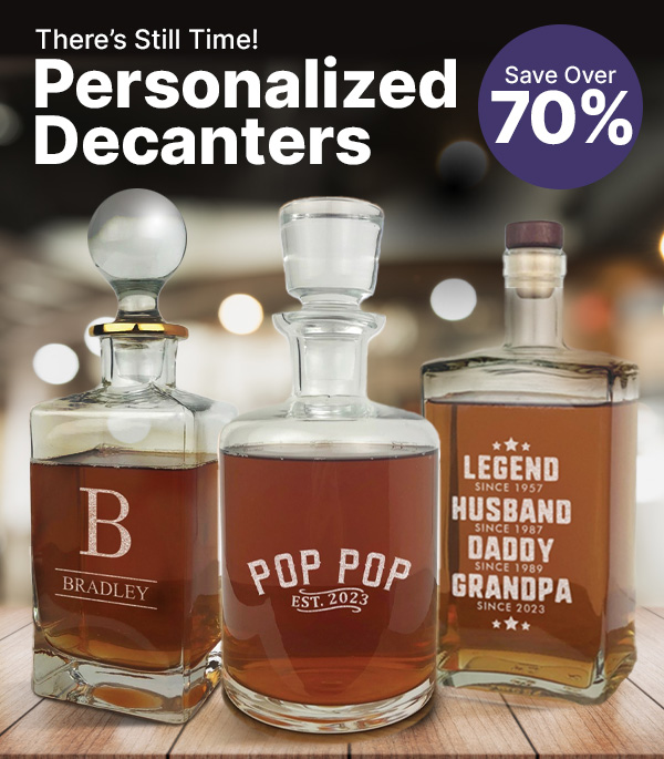 Save Over 65% on Persoanlized Decanters – No Code Needed