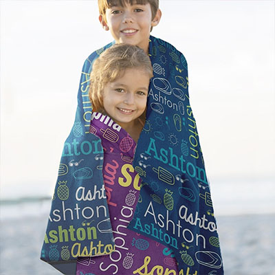 Personalized Word-Art Beach Towel